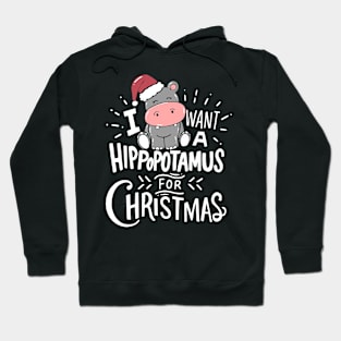 I Want To Hippopotamus For Christmas Funny Xmas Hippo Kids Hoodie